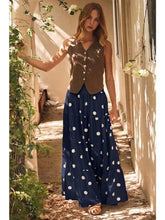 Navy Tiered Polka Dot Maxi Skirt (REG)