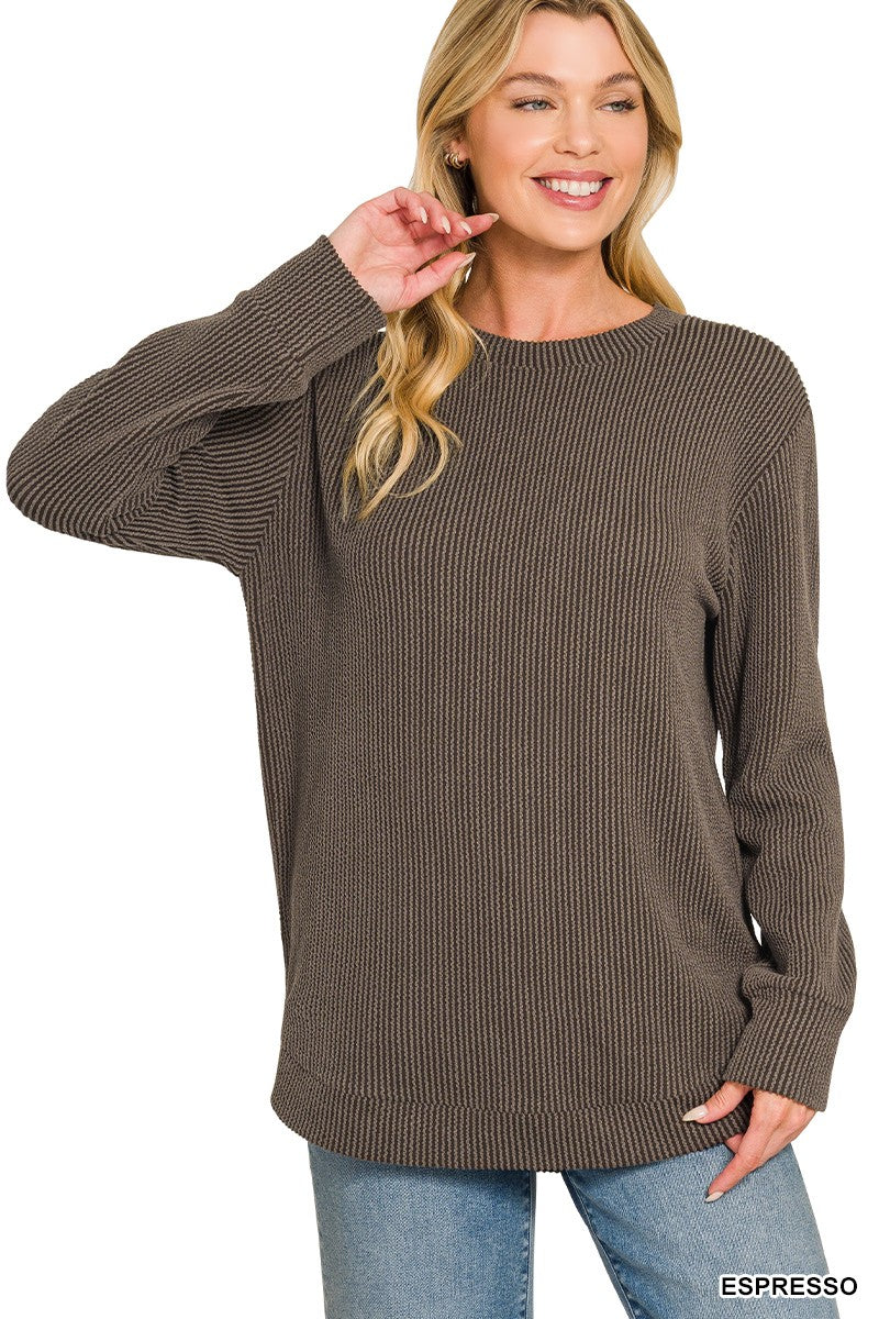 Raised Rib Top in Espresso (REG)