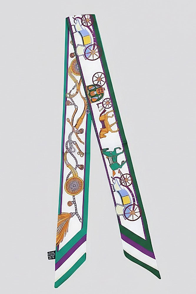 Vintage Horse and Carriage Twilly Scarf