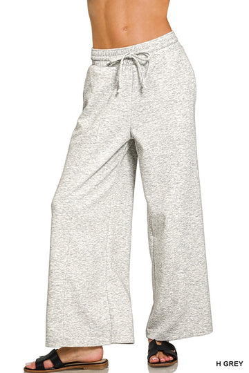Heather Grey Drawstring Scuba Pants (REG)
