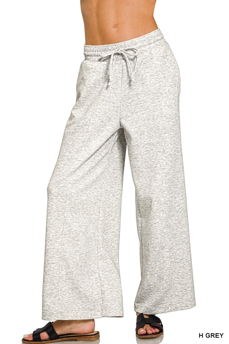 Heather Grey Drawstring Scuba Pants (REG)