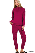 Scuba Half Zip Jogger Set in Cabernet (REG)