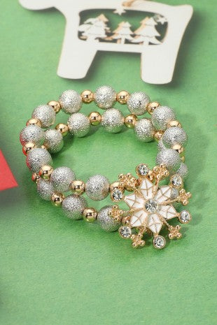 Double Beaded Snowflake Bracelet
