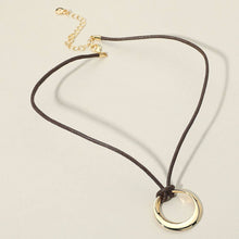 Metal Ring Cord Necklace