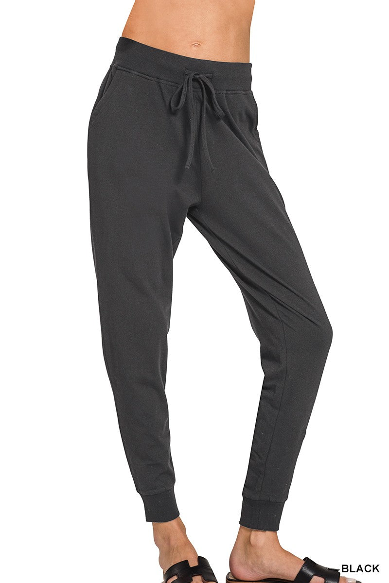 Cotton Jogger Pants in Black (REG/PLUS)