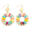 Colorful Circle Drop Earrings