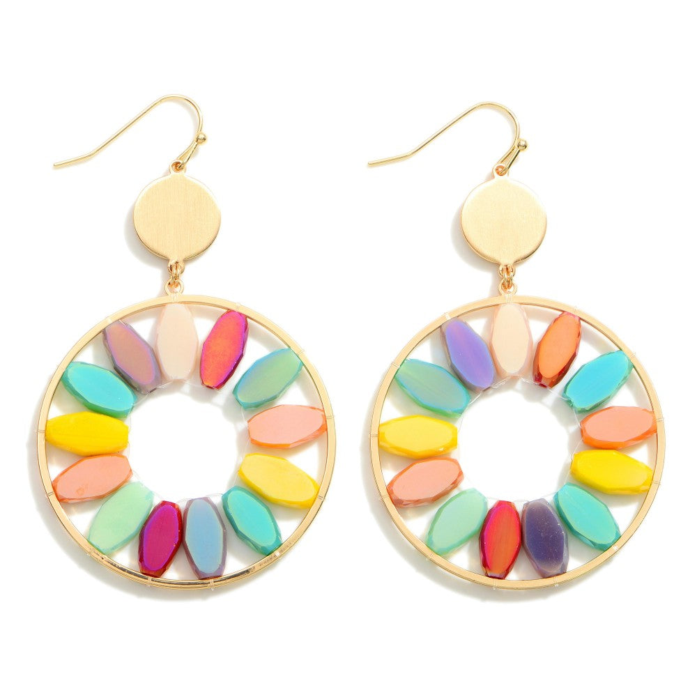 Colorful Circle Drop Earrings