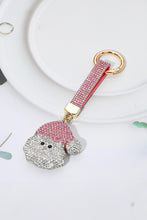 Bling Studded Pink Santa Keychain Bag Charm