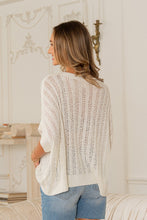 Open Knit Dolman Top in Off White (REG)