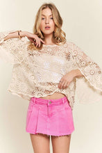 Doily Crochet Bell Top in Beige (REG)