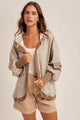 Soft and Cozy Color Block Cardigan in Mocha (REG)