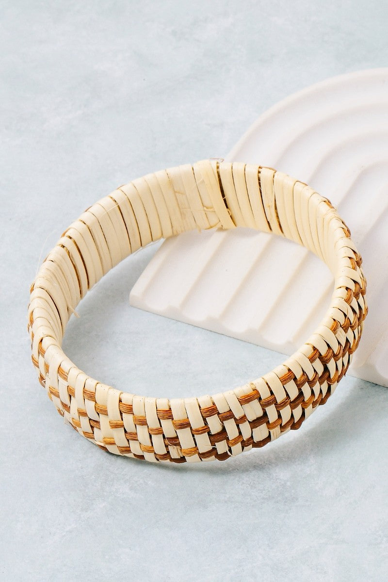 Intricate Straw Bangle Bracelet