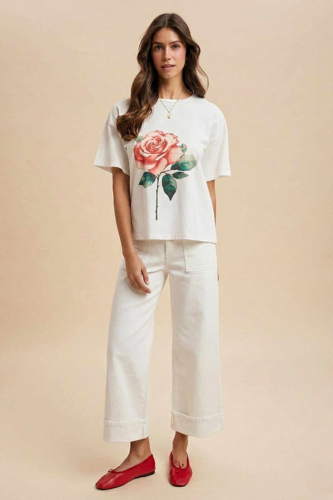 Anniewear Cuffed White Jeans (REG)