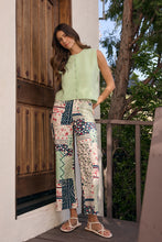 Patchwork Flared Crop Pants (REG)