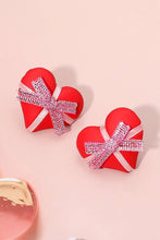Ribbon Wrapped Heart Stud Earrings