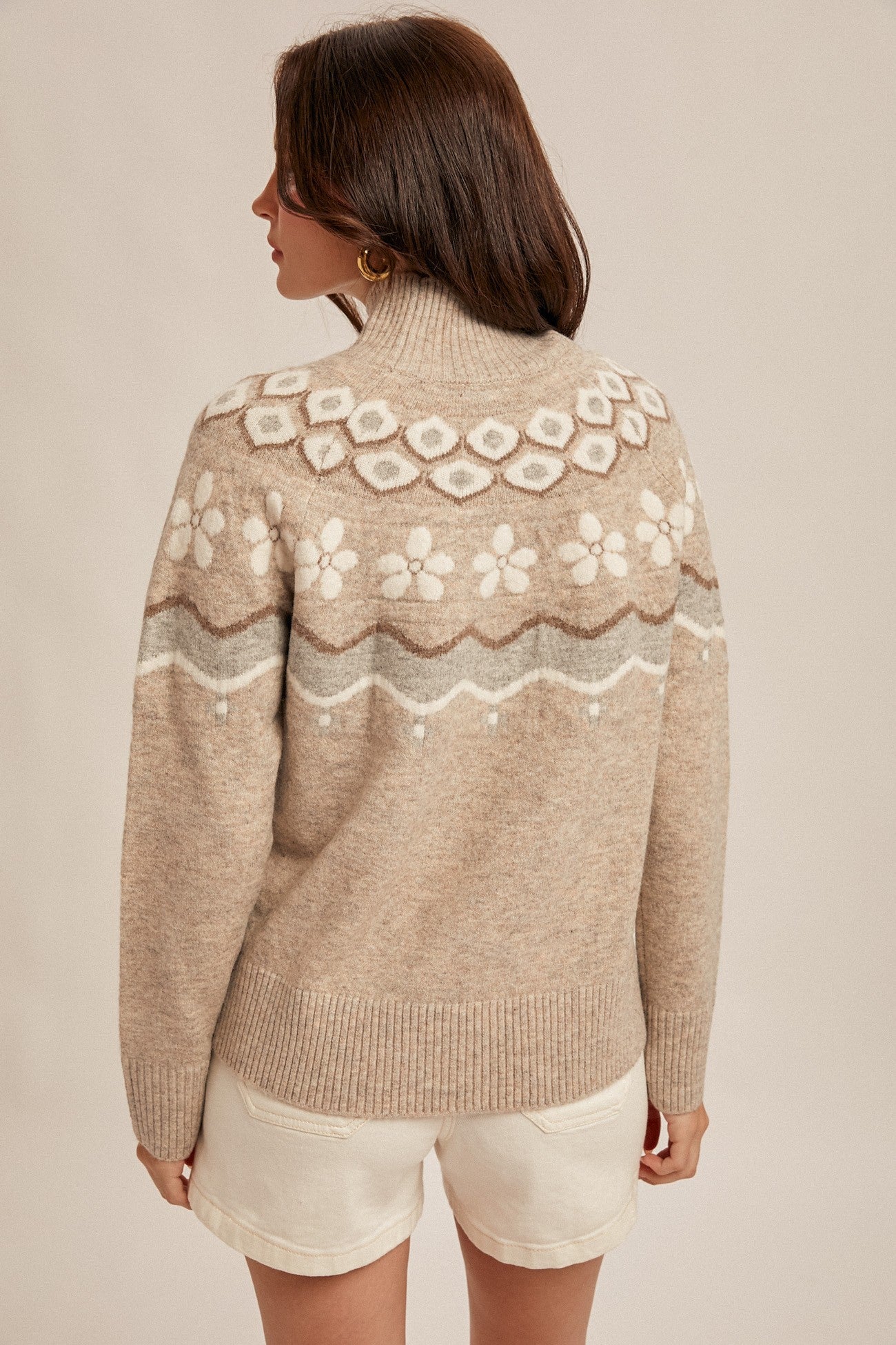 Nordic Daisy Mock Neck Sweater (REG)