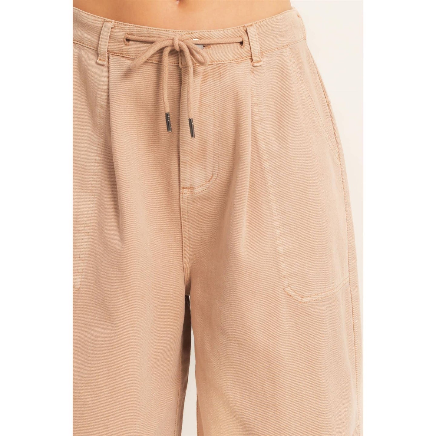 Drawstring Jorts in Dark Taupe (REG)
