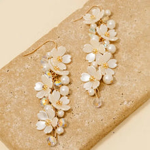 Pearl Flower Dangle Earrings