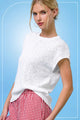 Sleeveless Ribbed Knit Sweater in White (REG)