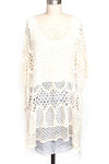 Laser Cut Fashion Poncho in Beige