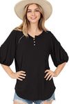 The Black Short Sleeve Round Neckline Top