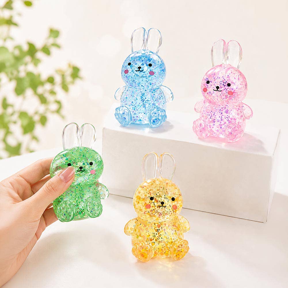 Glitter Bunny Squishy Stress Toy