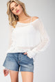 Off White Eyelet Knit Sweater (REG)