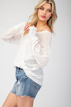 Off White Eyelet Knit Sweater (REG)
