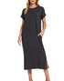 Folded Sleeve Tee Dress in Black (REG)