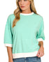 Banded Trim Stripe Top in Mint (REG)