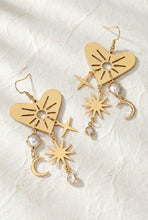 Celestial Heart Drop Earrings