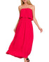 Strapless Crinkle Maxi Dress in Ruby (REG)