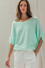 Short Sleeve Dolman Top in Mint (REG)