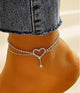 Rhienstone Heart Anklet