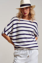 Striped Short Sleeve Dolman Top (REG)