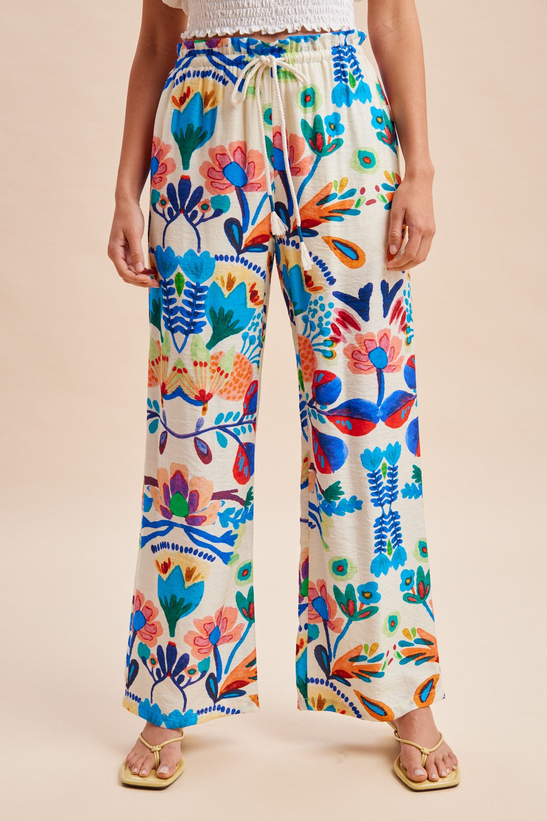 Tropical Blue Rope Tie Pants (REG)