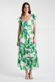 Green Tropical Leaf Maxi Dress (REG)