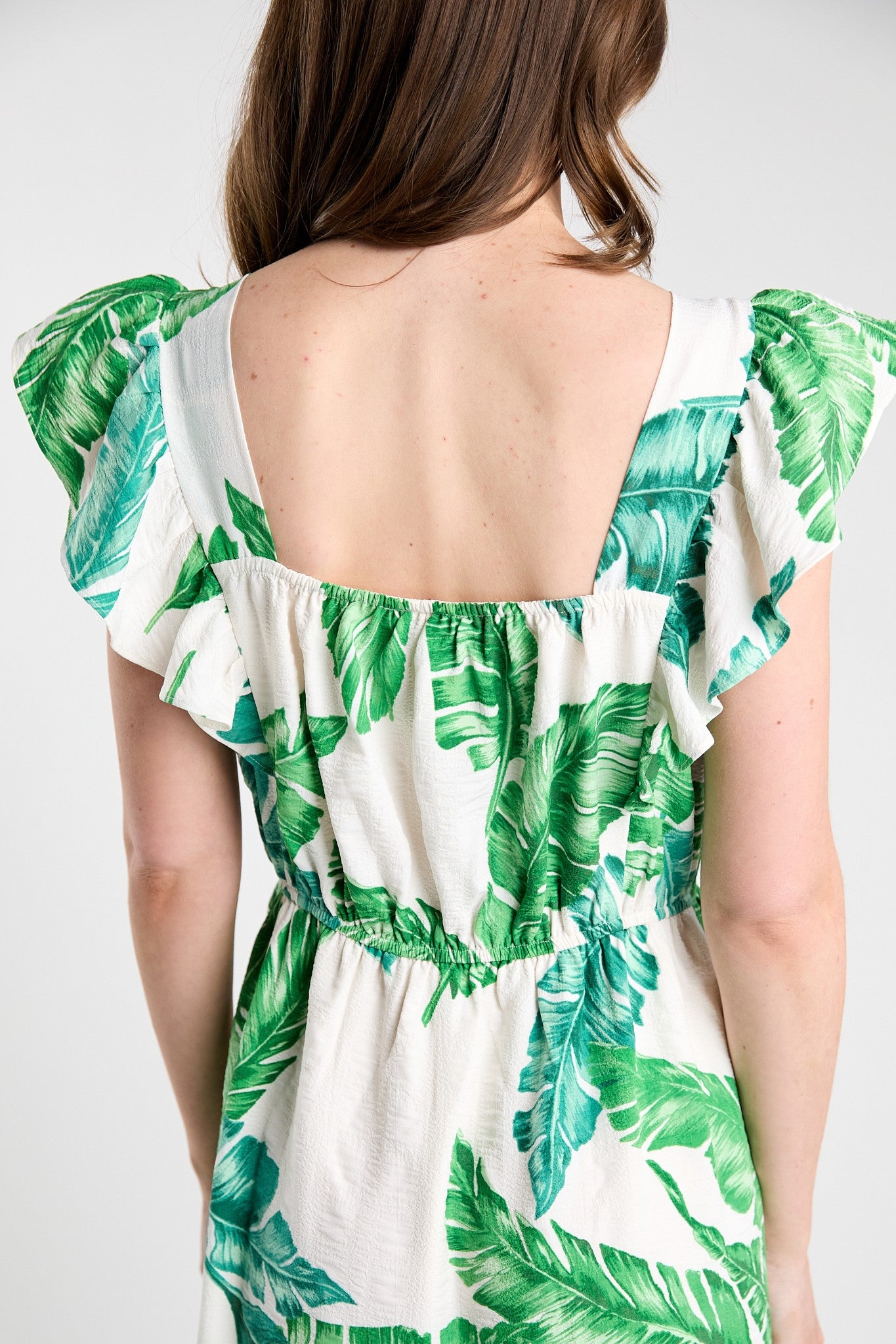 Green Tropical Leaf Maxi Dress (REG)