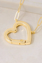 Gold Dipped Heart Carabiner Necklace
