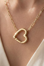 Gold Dipped Heart Carabiner Necklace