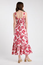 Red Tropical Leaf Maxi Dress (REG)