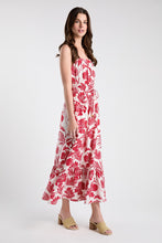 Red Tropical Leaf Maxi Dress (REG)