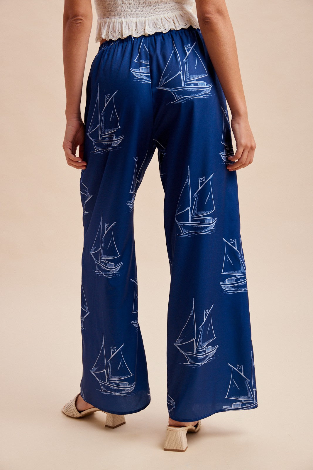 Sailboat Drawstring Pants in Deep Sea Blue (REG)