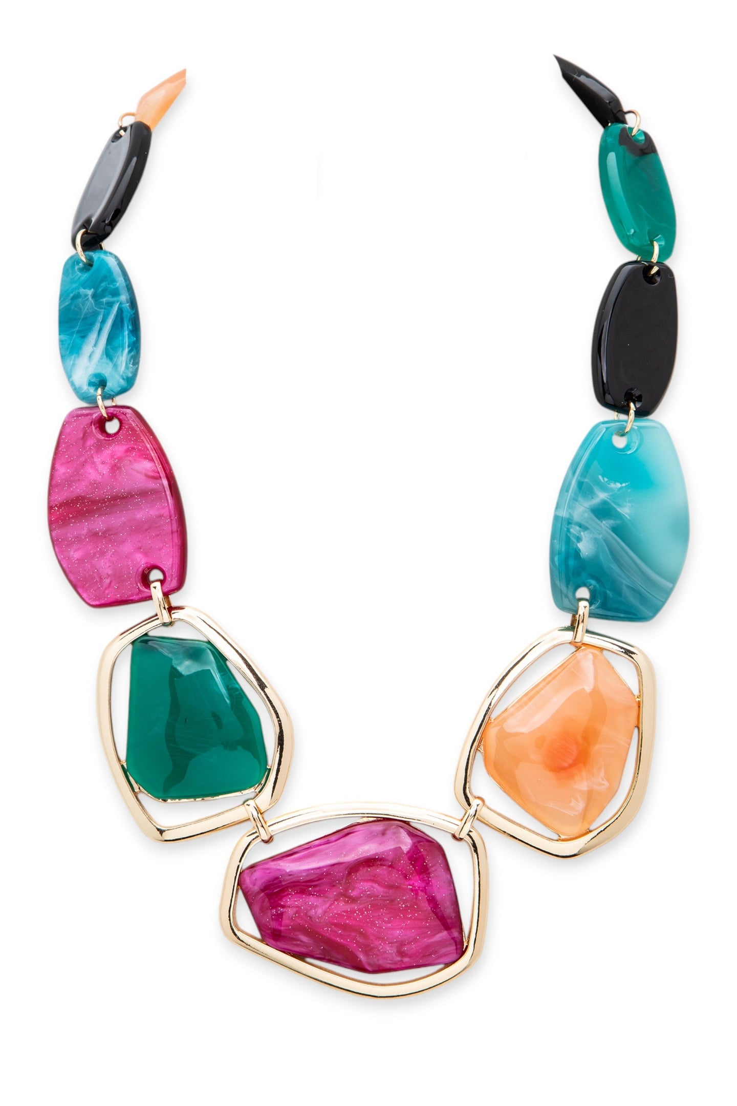 Glitter Resin Statement Necklace