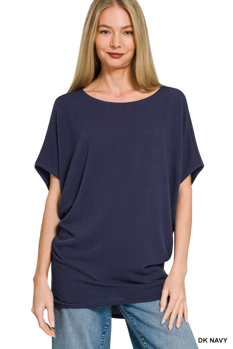 Always Classy Dolman Top in Navy (REG)