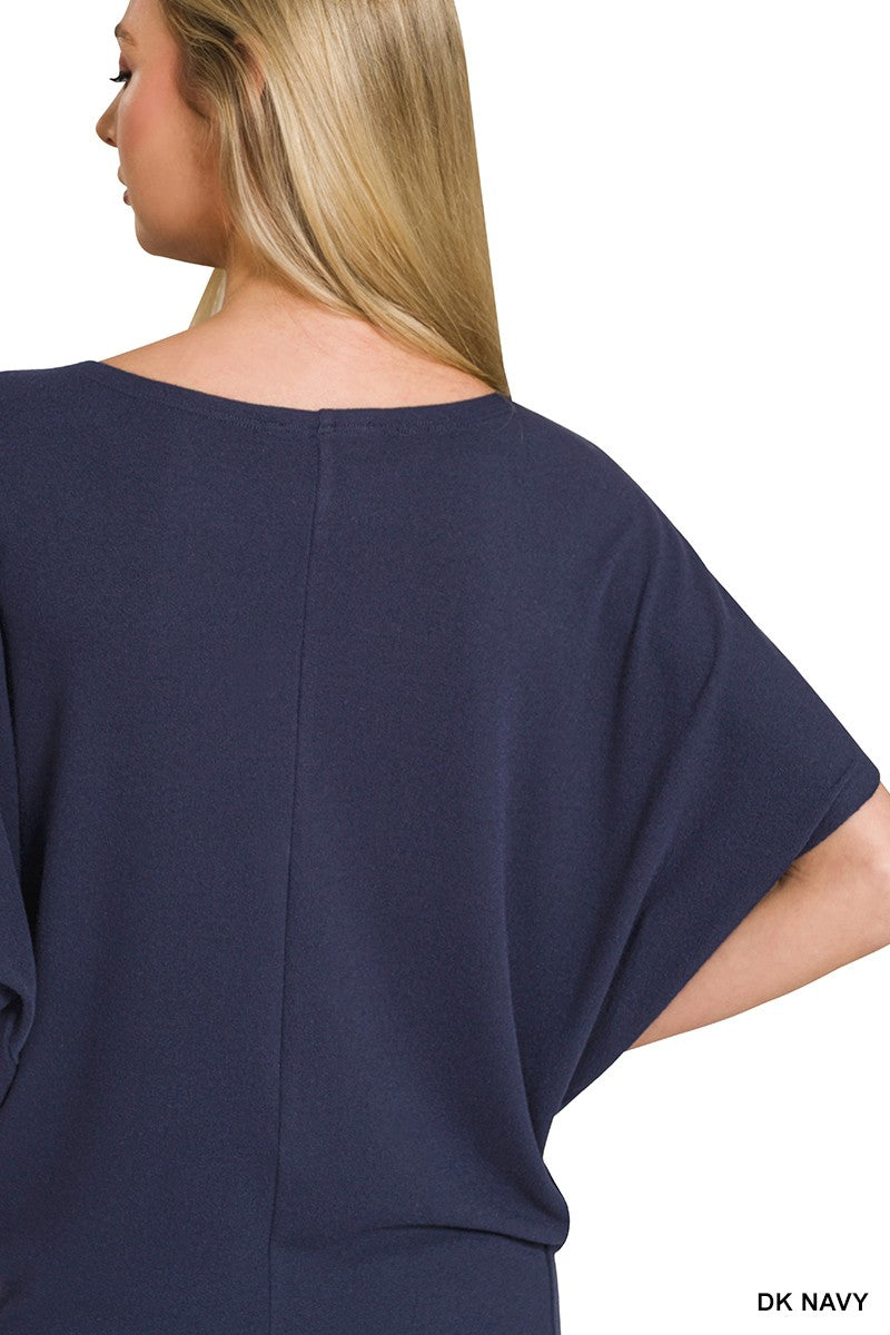 Always Classy Dolman Top in Navy (REG)