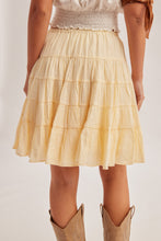 Tiered Tassel Midi Skirt in Yellow (REG)