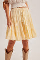 Tiered Tassel Midi Skirt in Yellow (REG)