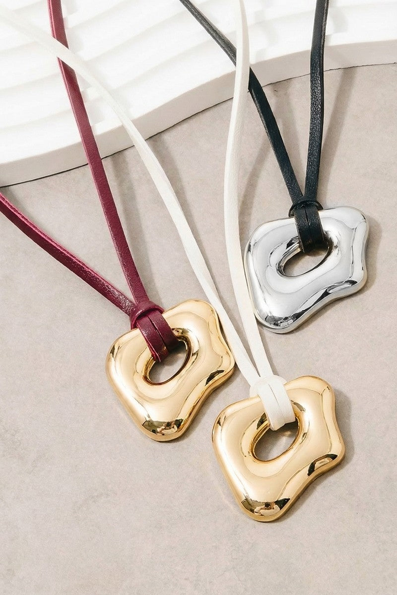 Abstract Ring Cord Necklace