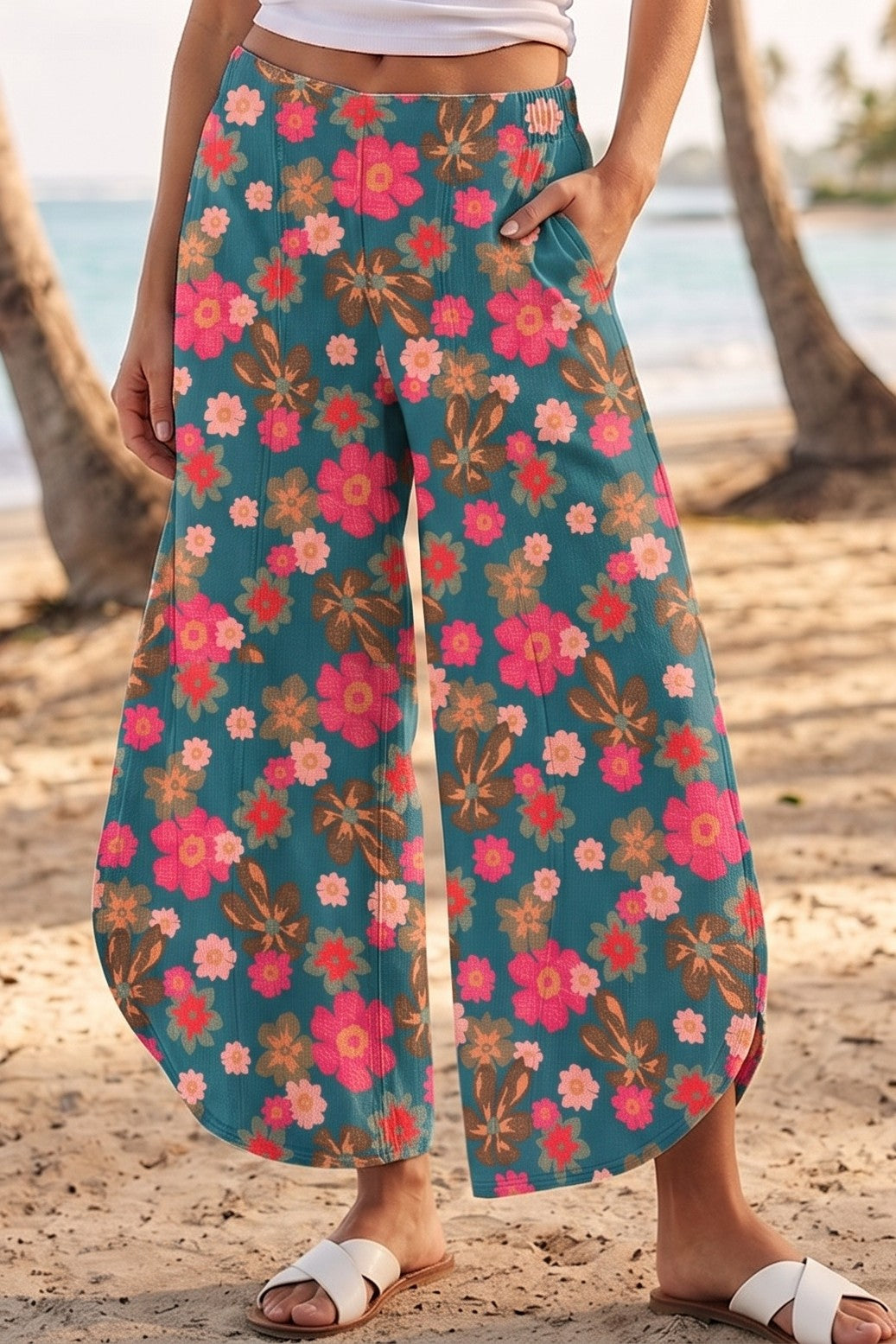 Ocean Floral Tulip Pants (REG)